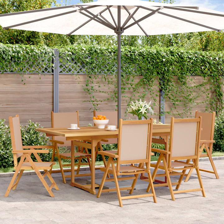 Set Mobilier De Grădină 7 Piese Textil /Lemn Masiv