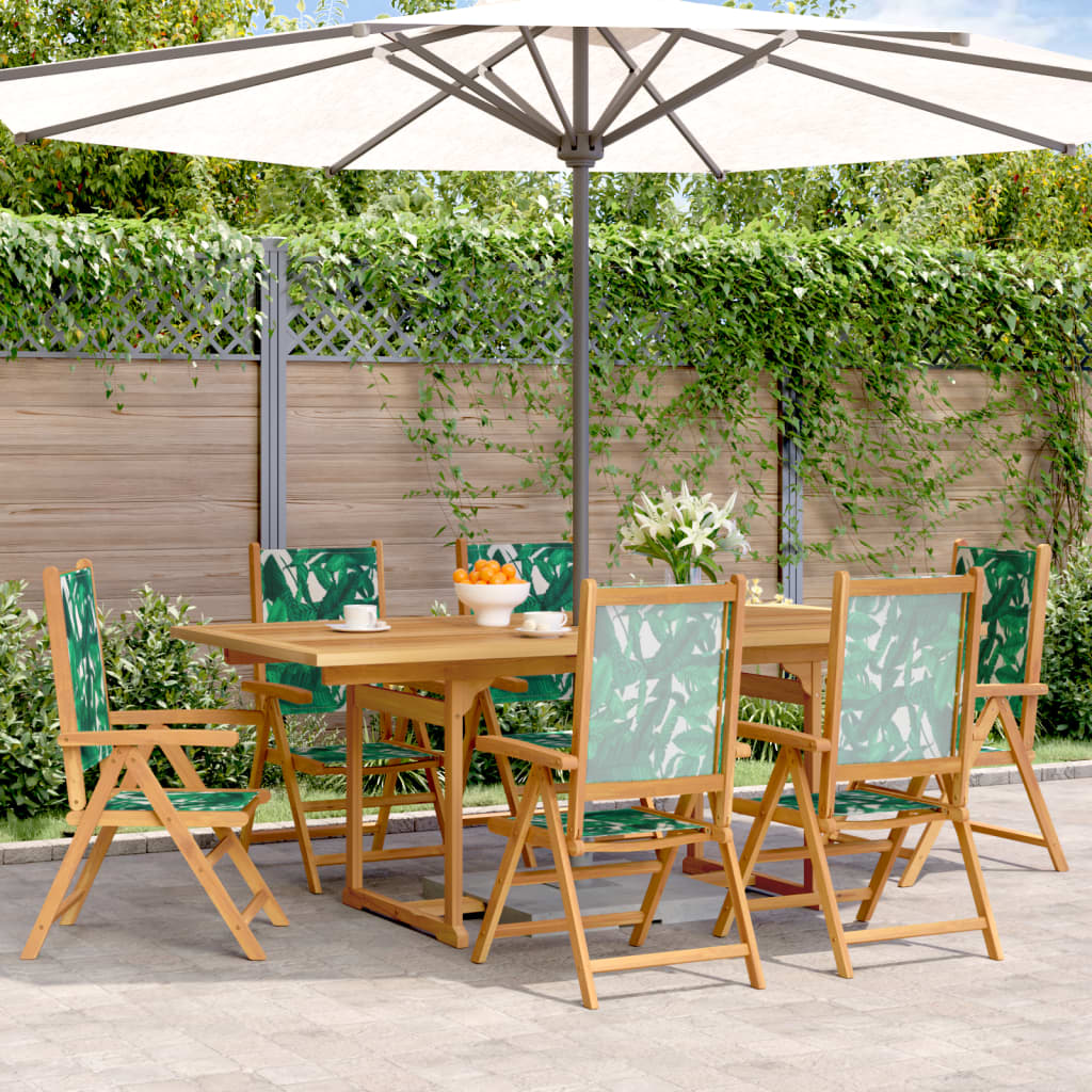 Set Mobilier De Grădină 7 Piese Textil /Lemn Masiv