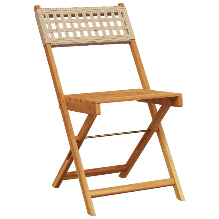 Set Mobilier Bistro, 3 Piese, Poliratan /Lemn Masiv
