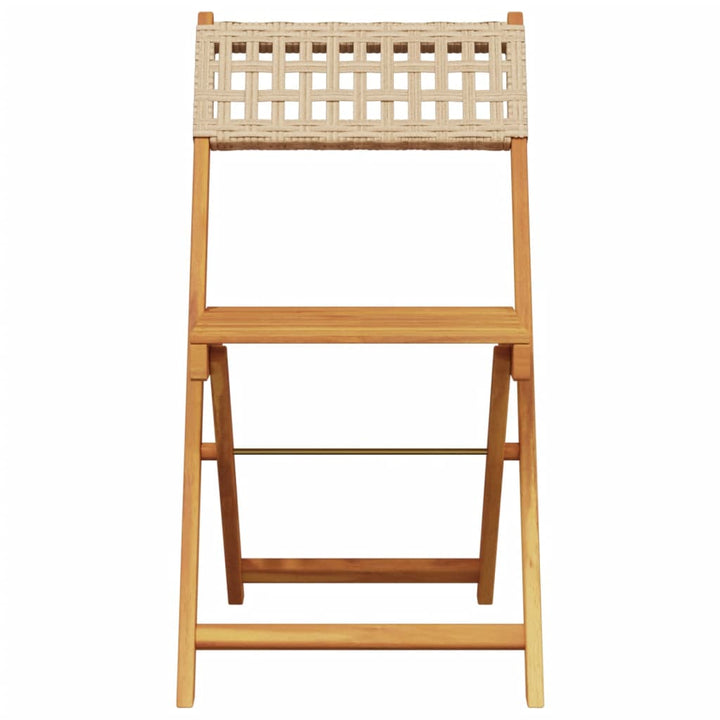 Set Mobilier Bistro, 3 Piese, Poliratan /Lemn Masiv