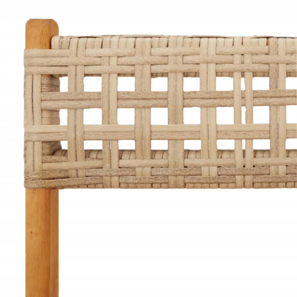 Set Mobilier Bistro, 3 Piese, Poliratan /Lemn Masiv