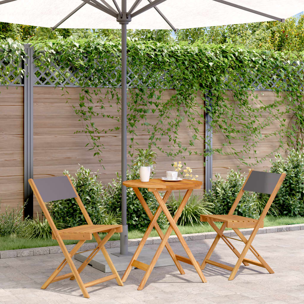 Set Mobilier Bistro, 3 Piese, Textil /Lemn Masiv
