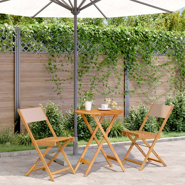 Set Mobilier Bistro, 3 Piese, Textil /Lemn Masiv