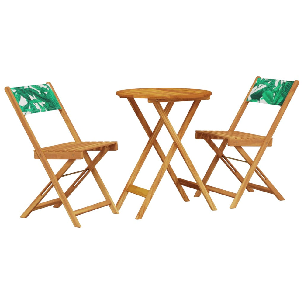 Set Mobilier Bistro, 3 Piese, Textil /Lemn Masiv