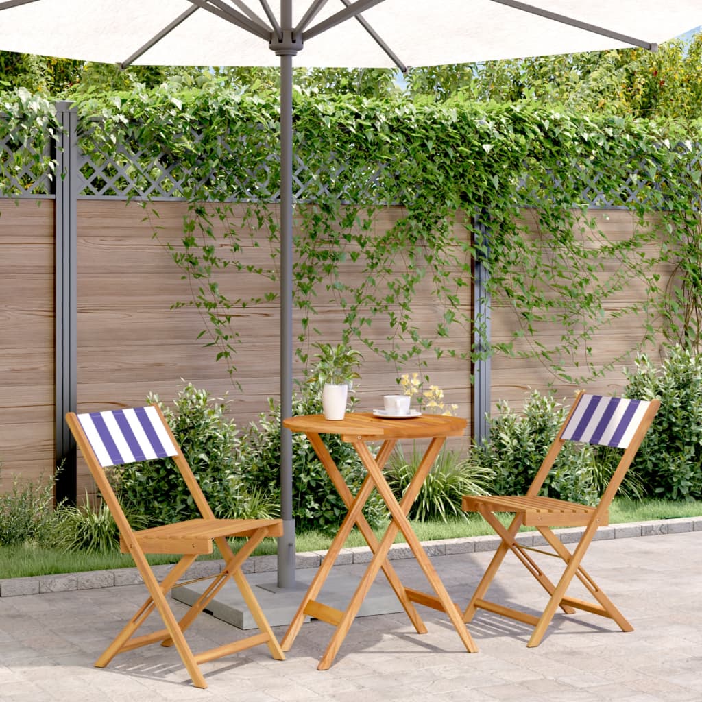 Set Mobilier Bistro, 3 Piese, Textil /Lemn Masiv