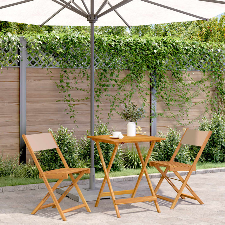Set Mobilier Bistro, 3 Piese, Textil /Lemn Masiv