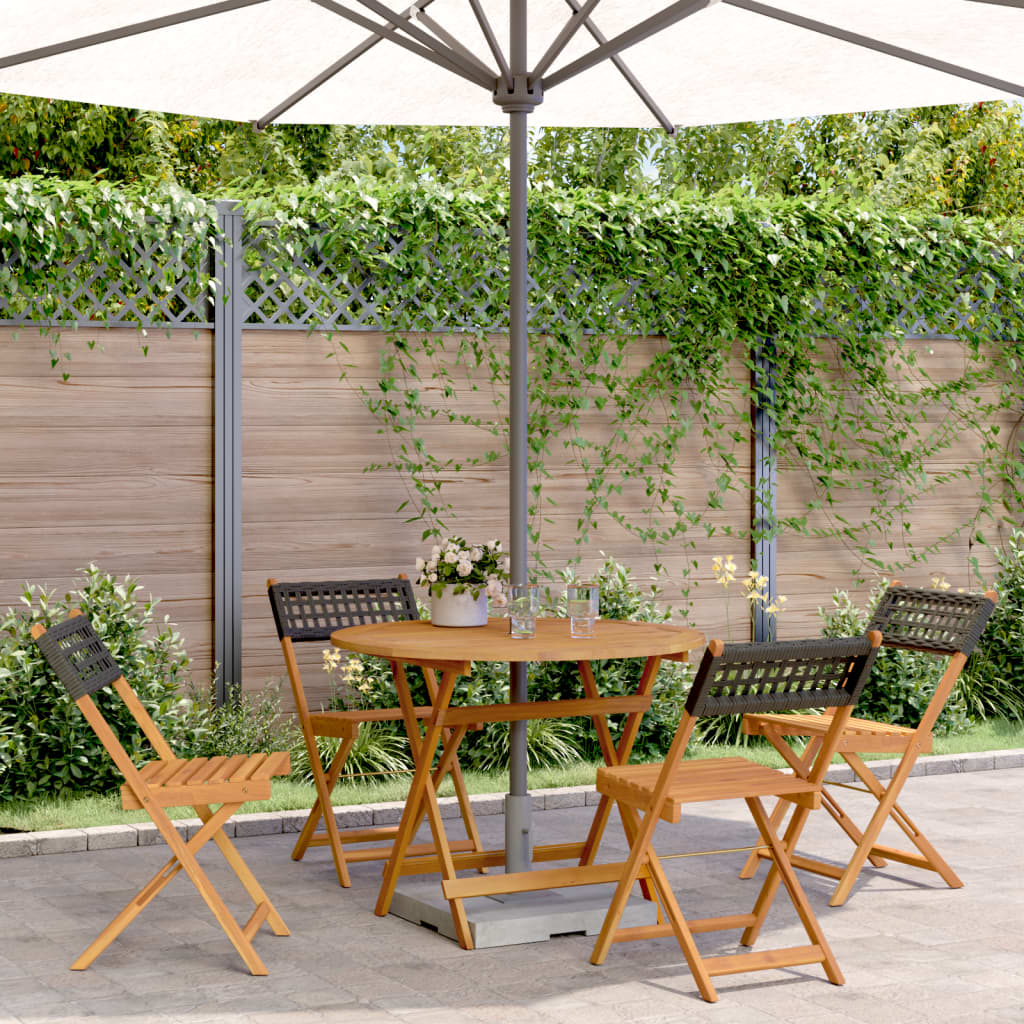 Set Mobilier Bistro, 3 Piese, Poliratan /Lemn Masiv