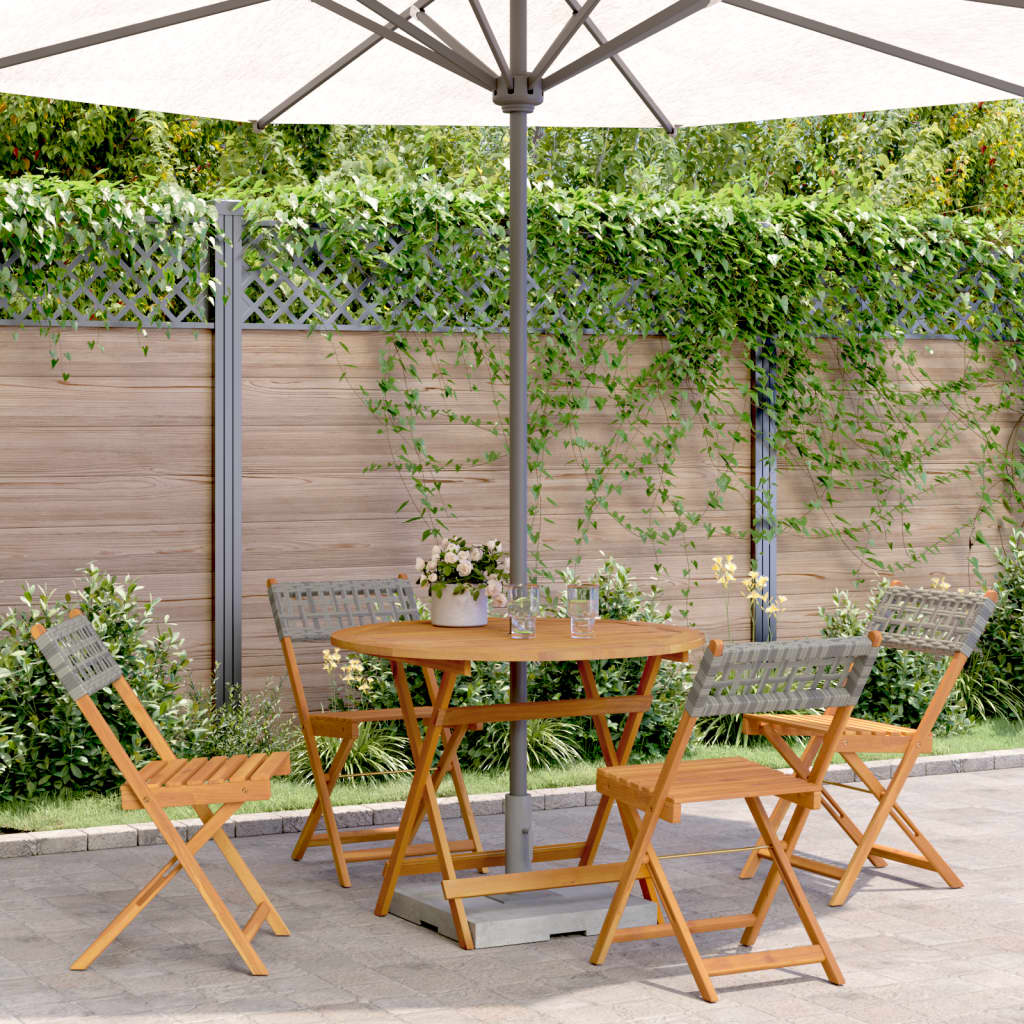 Set Mobilier Bistro, 3 Piese, Poliratan /Lemn Masiv