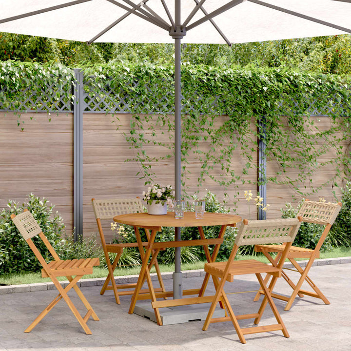 Set Mobilier Bistro, 3 Piese, Poliratan /Lemn Masiv
