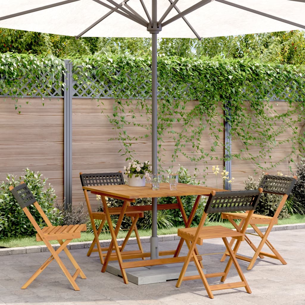 Set Mobilier Bistro, 3 Piese, Poliratan /Lemn Masiv