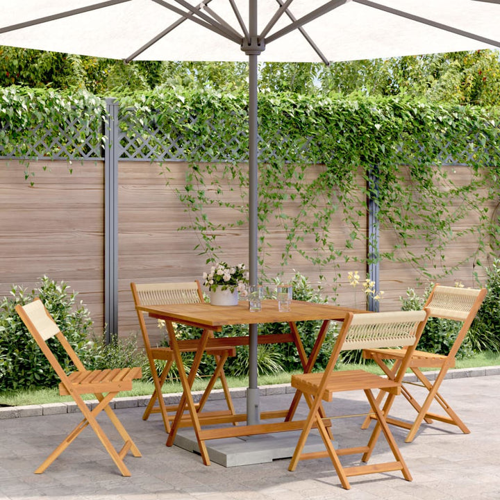 Set Mobilier Bistro, 3 Piese, , Polipropilenă Și Lemn Masiv