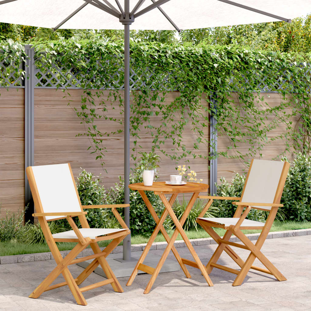 Set Mobilier Bistro, 3 Piese, Textil /Lemn Masiv