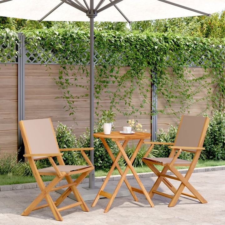 Set Mobilier Bistro, 3 Piese, Textil /Lemn Masiv