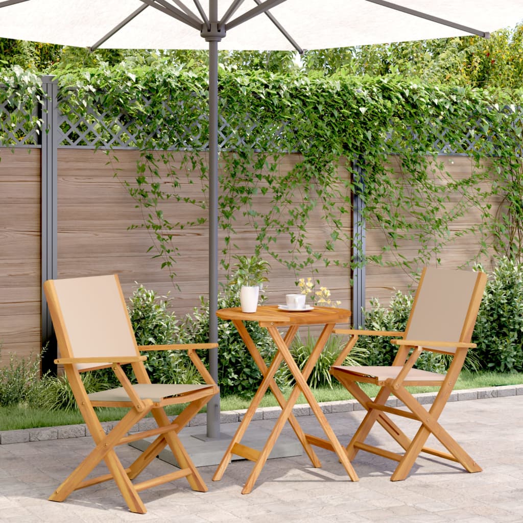 Set Mobilier Bistro, 3 Piese, Textil /Lemn Masiv