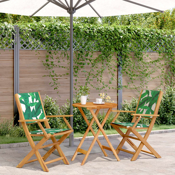Set Mobilier Bistro, 3 Piese, Textil /Lemn Masiv
