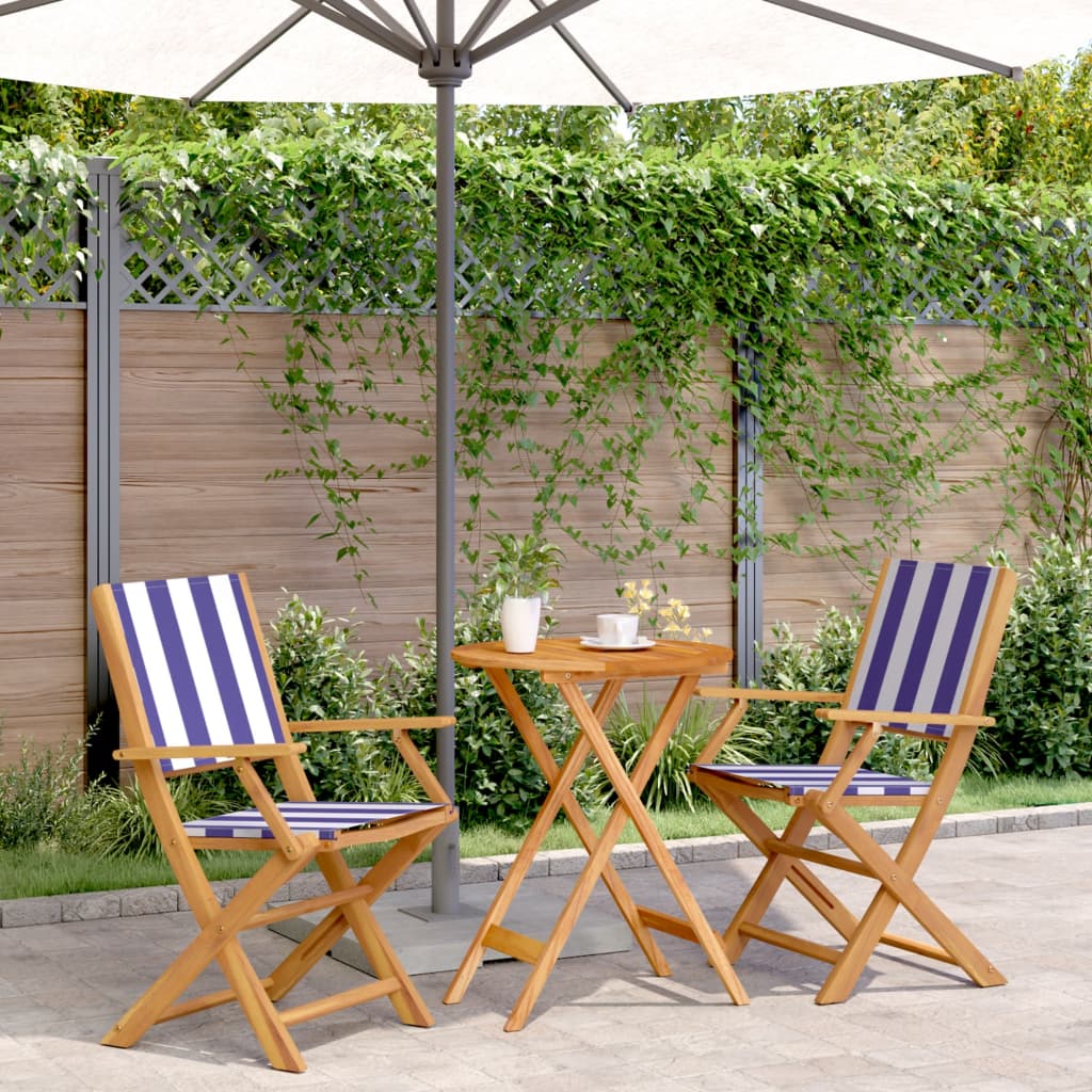 Set Mobilier Bistro, 3 Piese, Textil /Lemn Masiv