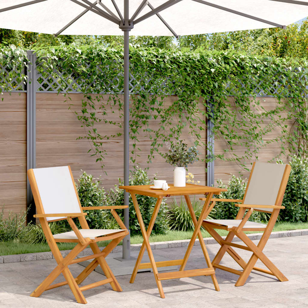 Set Mobilier Bistro, 3 Piese, Textil /Lemn Masiv