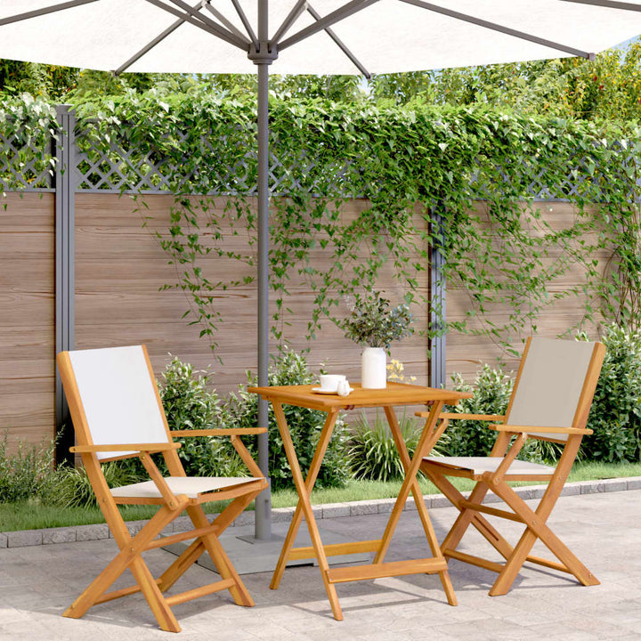 Set Mobilier Bistro, 3 Piese, Textil /Lemn Masiv