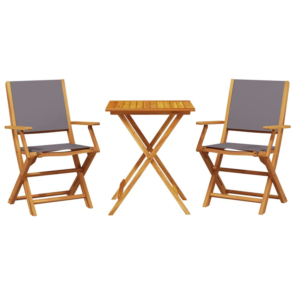 Set Mobilier Bistro, 3 Piese, Textil /Lemn Masiv