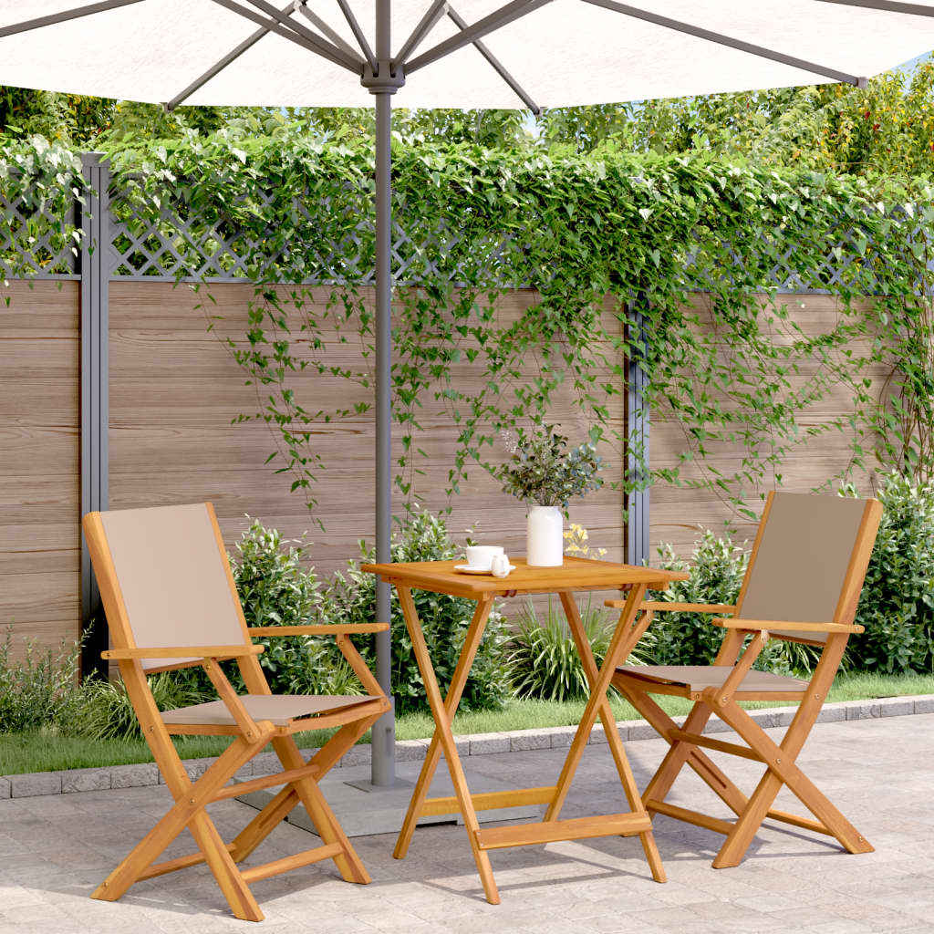Set Mobilier Bistro, 3 Piese, Textil /Lemn Masiv