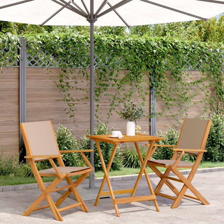 Set Mobilier Bistro, 3 Piese, Textil /Lemn Masiv