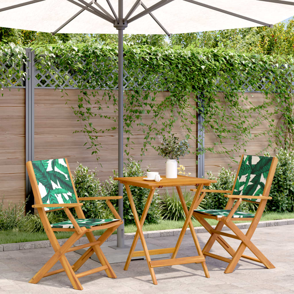 Set Mobilier Bistro, 3 Piese, Textil /Lemn Masiv