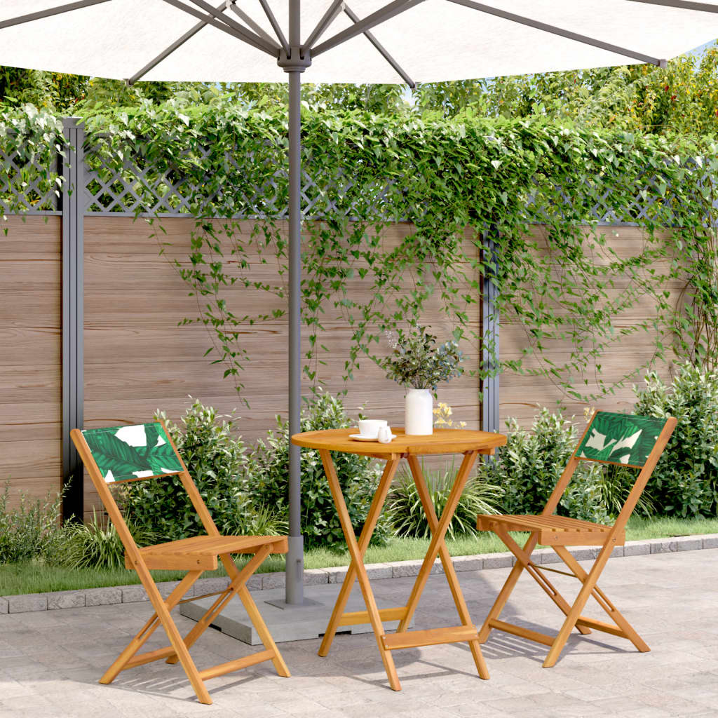 Set Mobilier Bistro, 3 Piese, Textil /Lemn Masiv