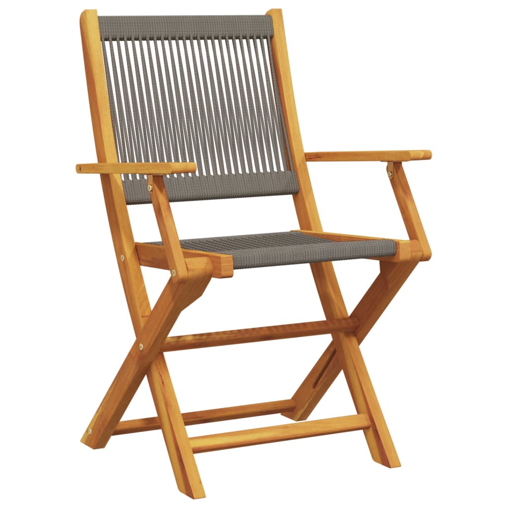 Set Mobilier Bistro, 3 Piese, , Polipropilenă Și Lemn Masiv