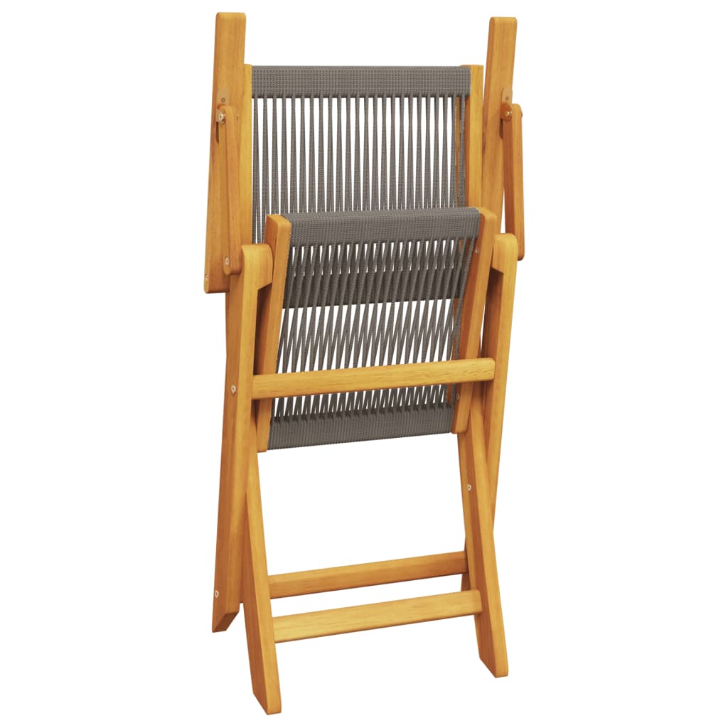 Set Mobilier Bistro, 3 Piese, , Polipropilenă Și Lemn Masiv