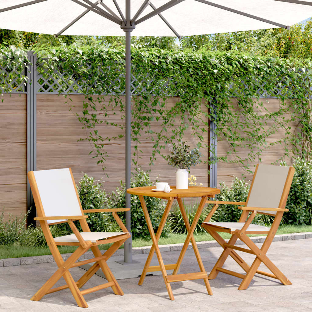 Set Mobilier Bistro, 3 Piese, Textil /Lemn Masiv