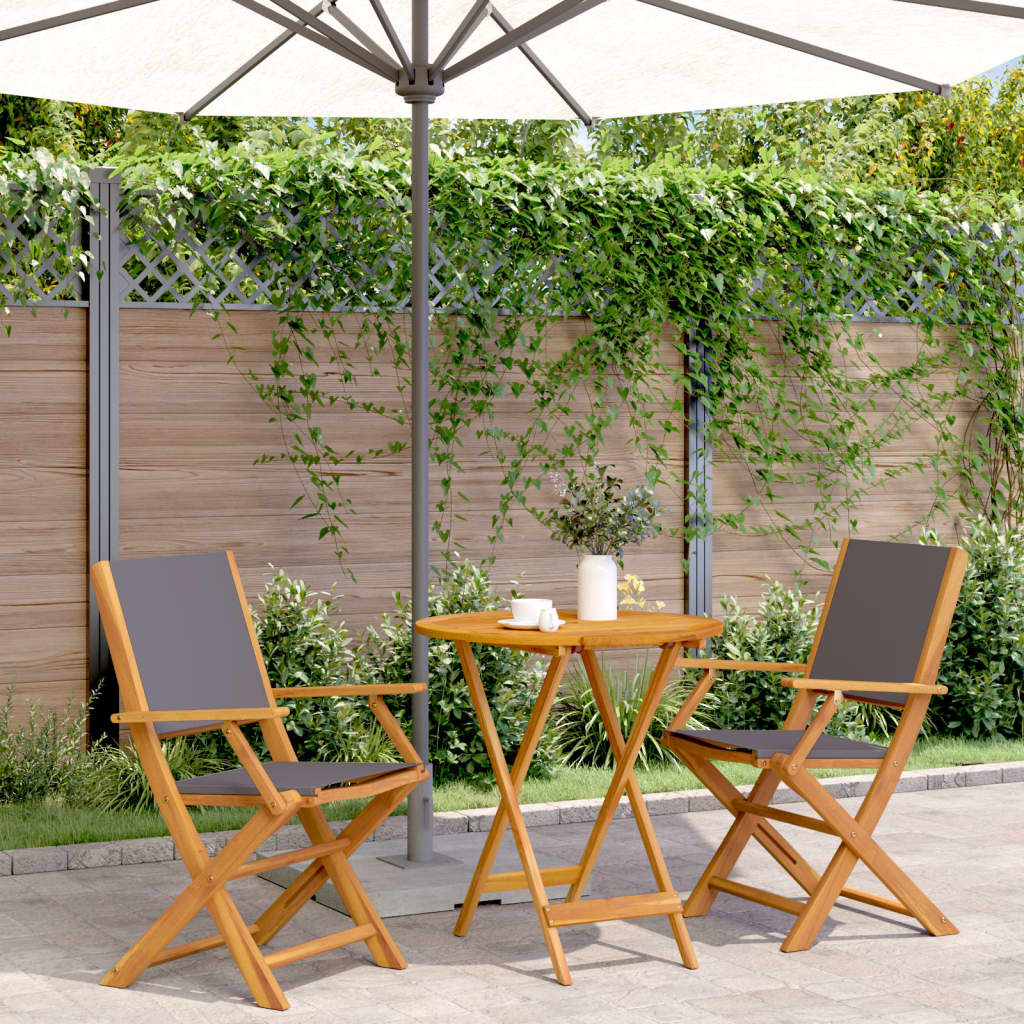 Set Mobilier Bistro, 3 Piese, Textil /Lemn Masiv