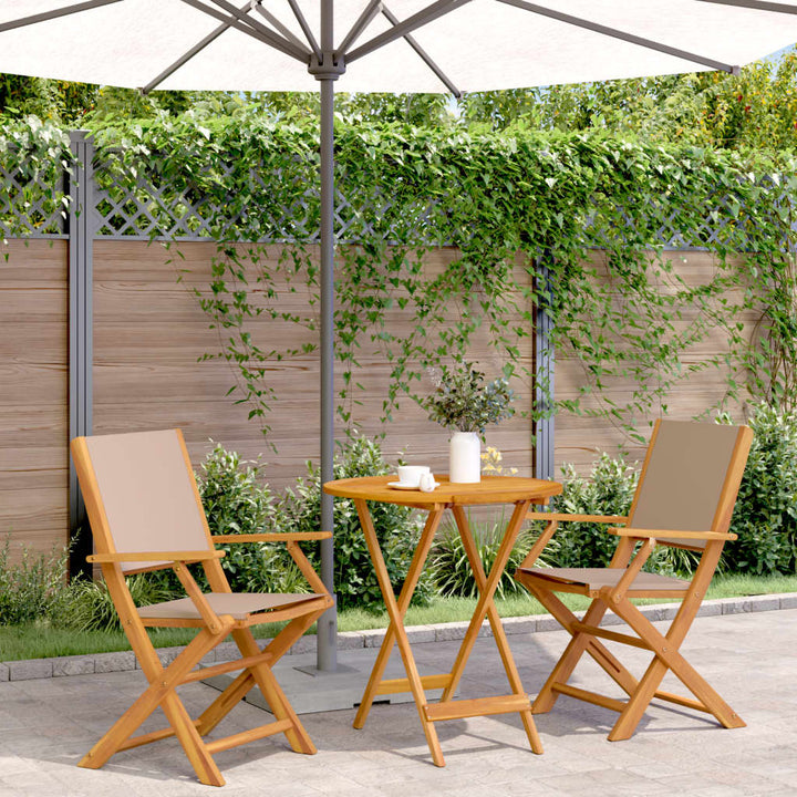 Set Mobilier Bistro, 3 Piese, Textil /Lemn Masiv