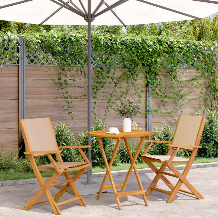 Set Mobilier Bistro, 3 Piese, Textil /Lemn Masiv
