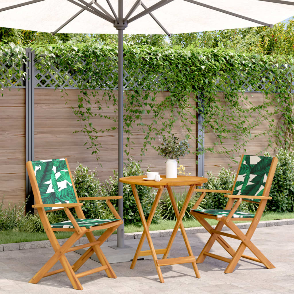 Set Mobilier Bistro, 3 Piese, Textil /Lemn Masiv