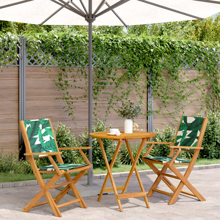 Set Mobilier Bistro, 3 Piese, Textil /Lemn Masiv