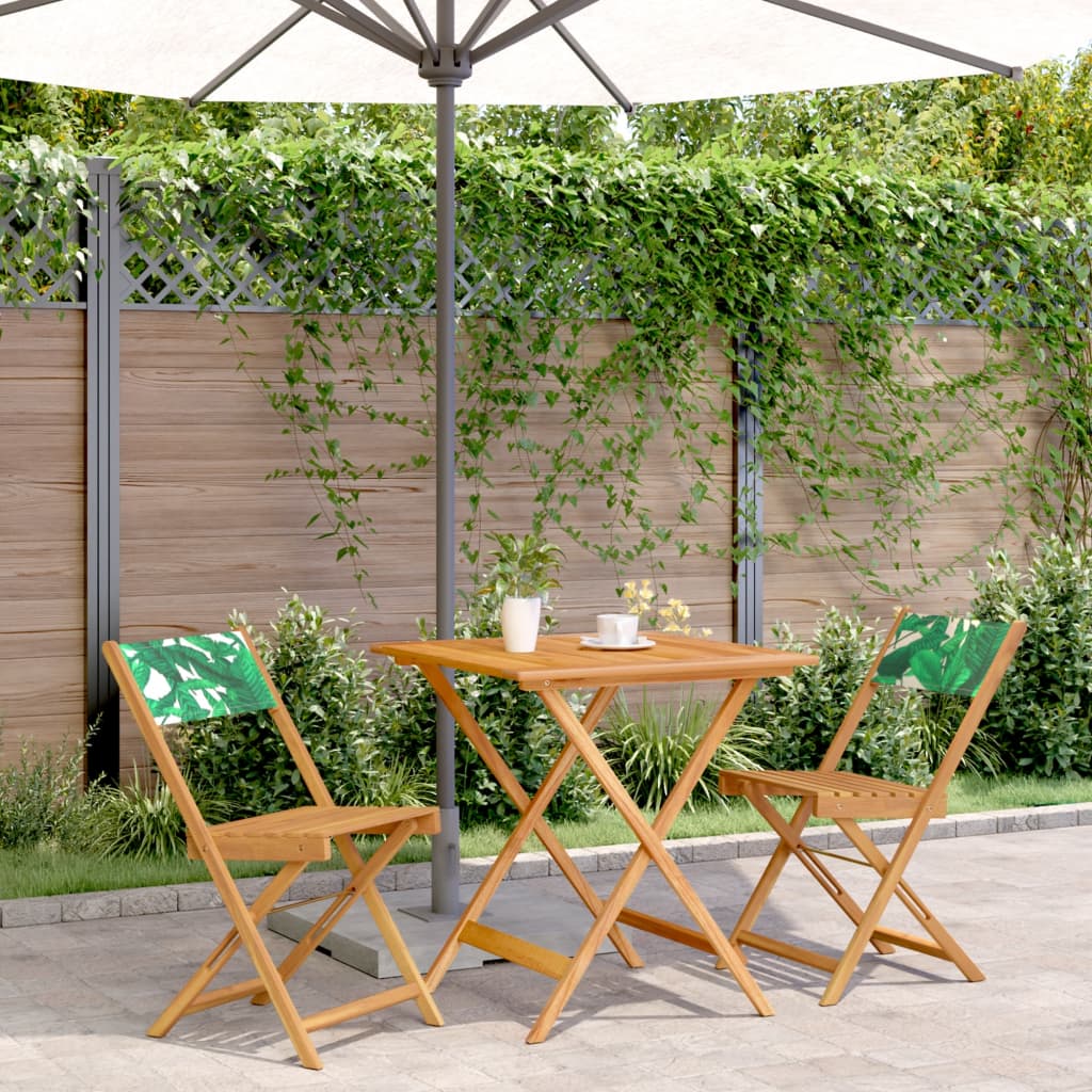 Set Mobilier Bistro, 3 Piese, Textil /Lemn Masiv