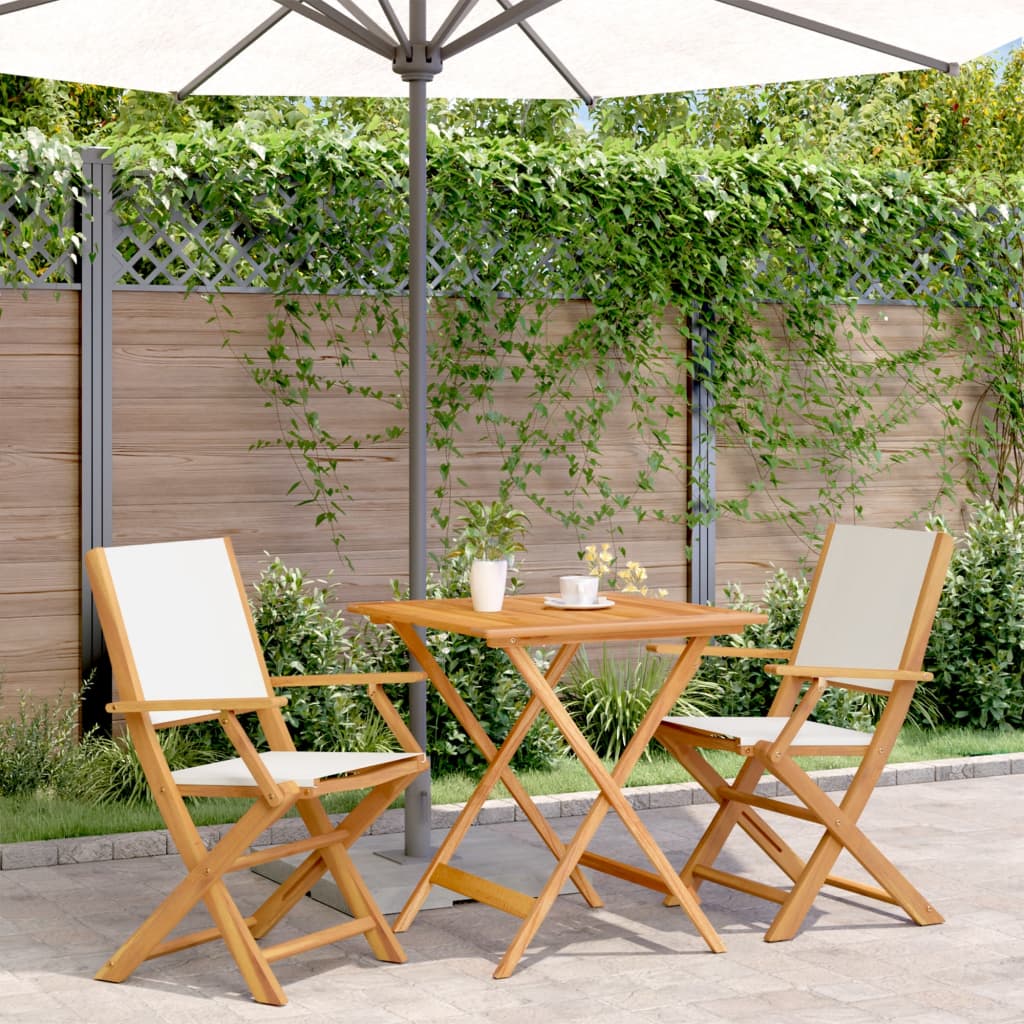 Set Mobilier Bistro, 3 Piese, Textil /Lemn Masiv