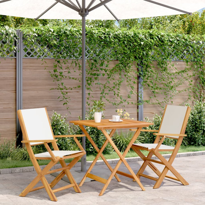 Set Mobilier Bistro, 3 Piese, Textil /Lemn Masiv