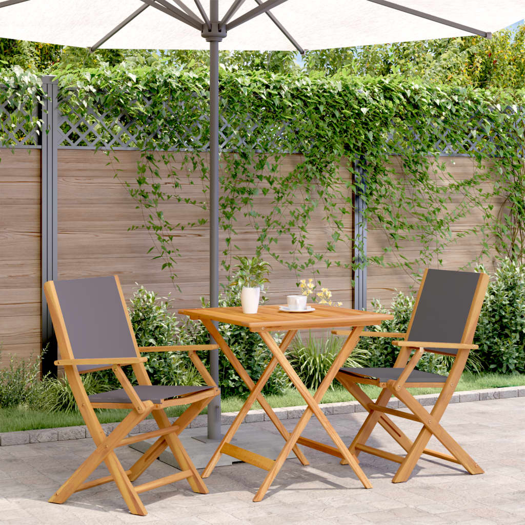 Set Mobilier Bistro, 3 Piese, Textil /Lemn Masiv