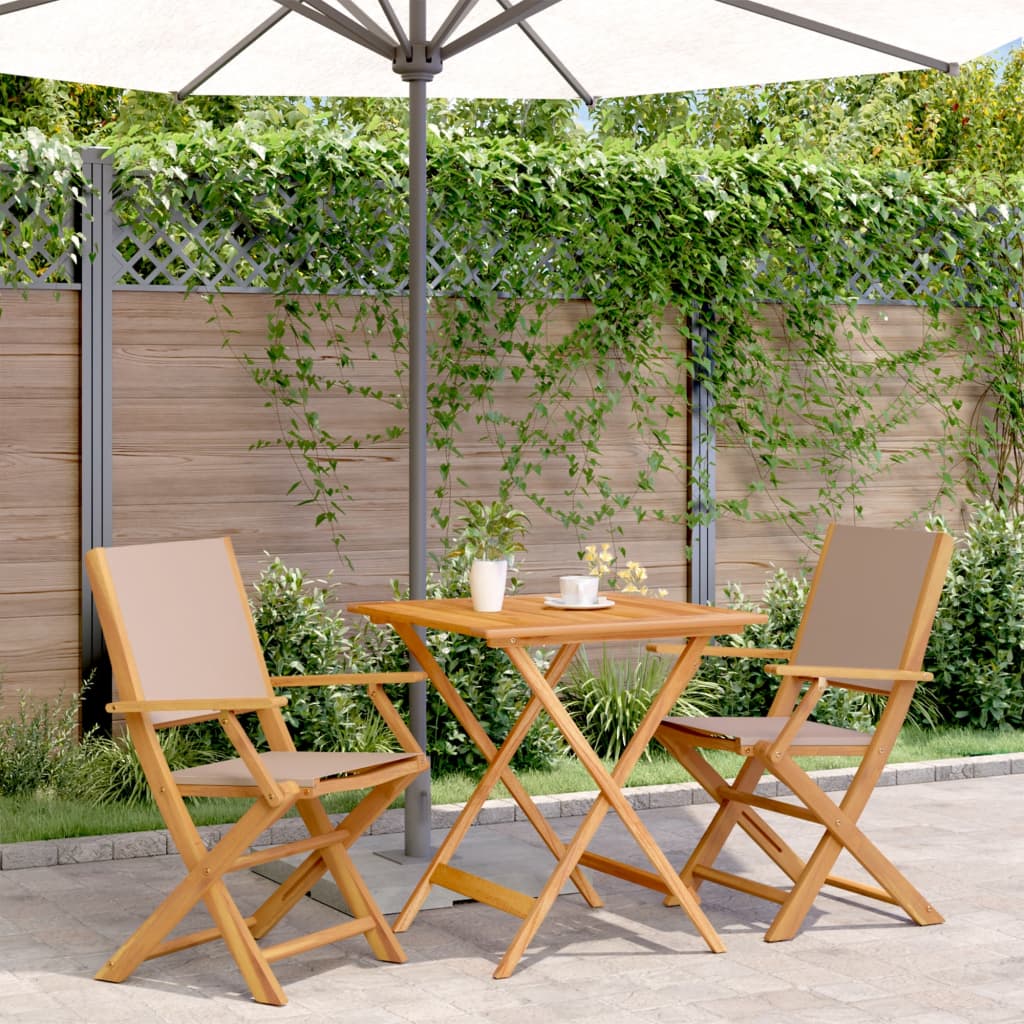 Set Mobilier Bistro, 3 Piese, Textil /Lemn Masiv