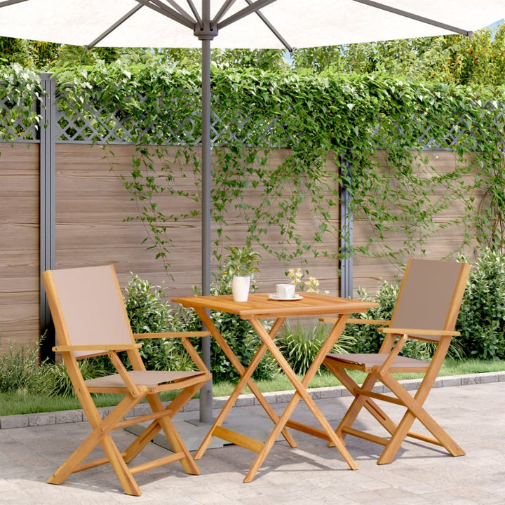 Set Mobilier Bistro, 3 Piese, Textil /Lemn Masiv