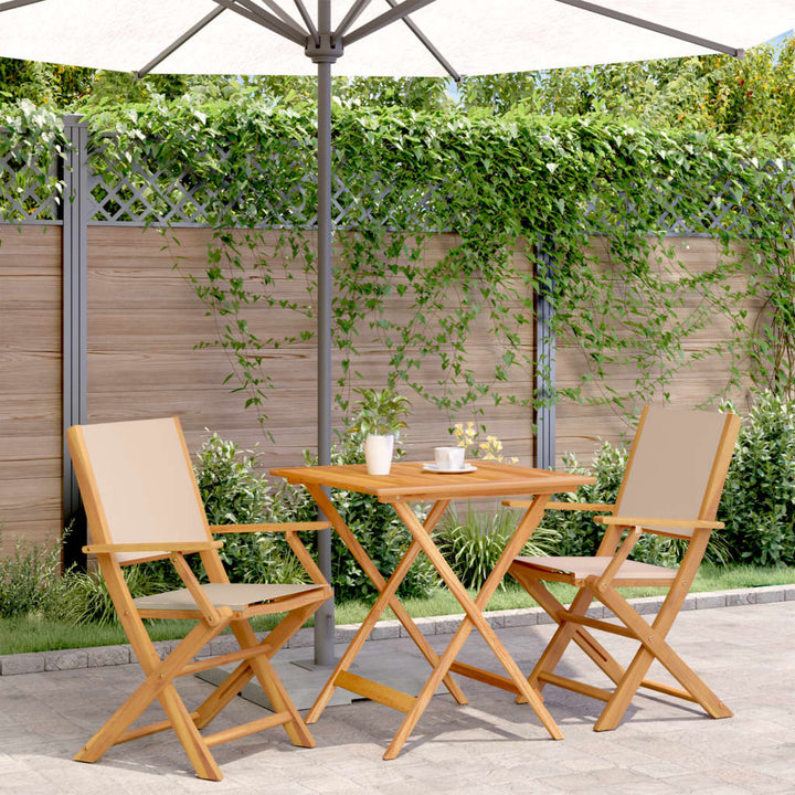 Set Mobilier Bistro, 3 Piese, Textil /Lemn Masiv