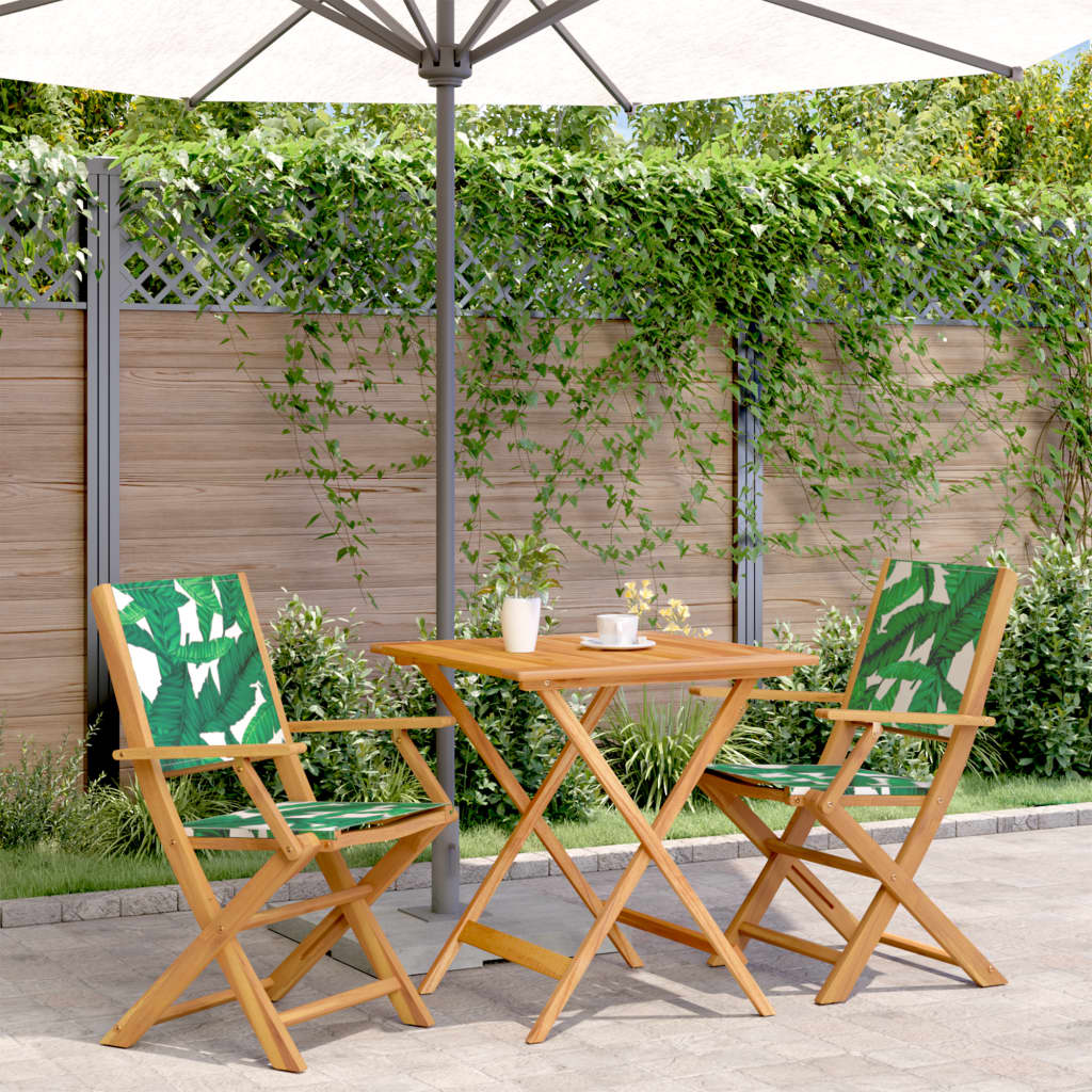 Set Mobilier Bistro, 3 Piese, Textil /Lemn Masiv