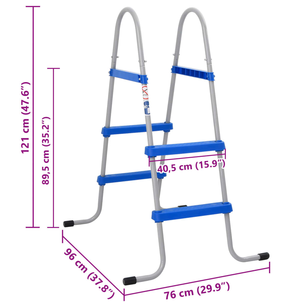 Scară De Piscină Pentru Piscină Supraterană 84 Cm Oțel/ Plastic