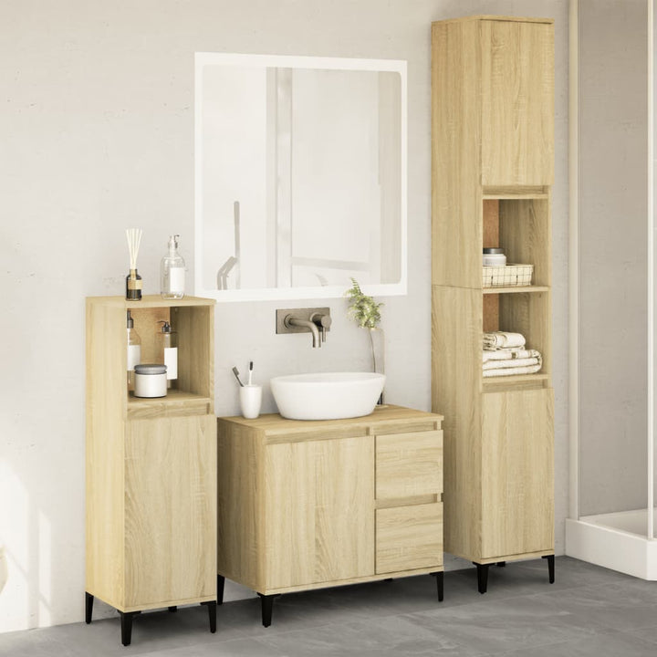 Set Mobilier De Baie, 3 Piese, , Lemn Compozit