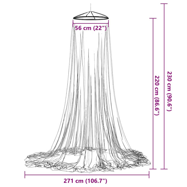 Plasa De Tantari Pentru Pat 220 Ochiuri Alb 56X56X220 Cm