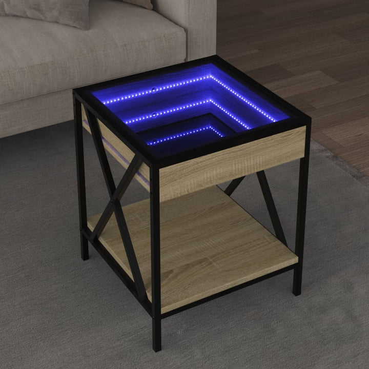 Măsuță De Cafea Cu Led Infinity, Stejar Fumuriu,