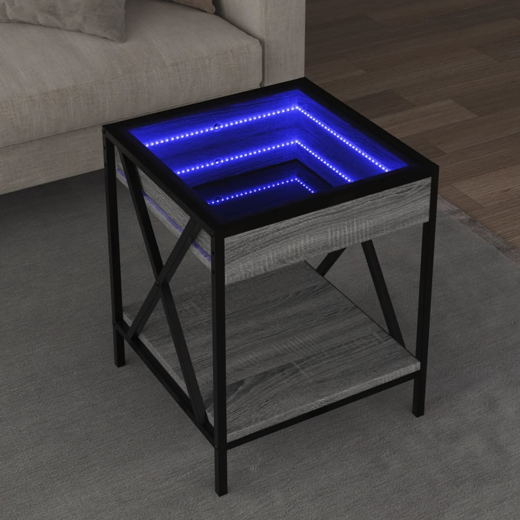 Măsuță De Cafea Cu Led Infinity, Stejar Fumuriu,