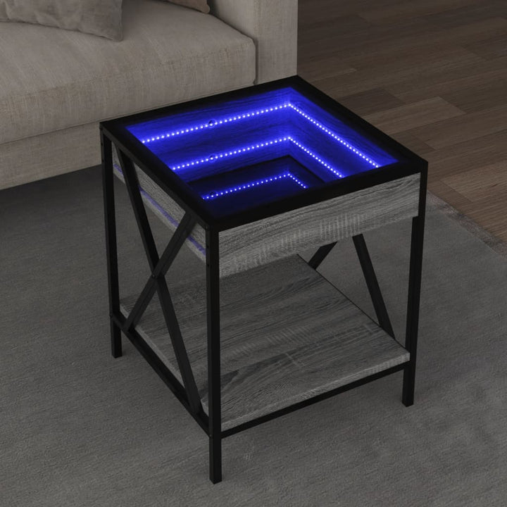 Măsuță De Cafea Cu Led Infinity, Stejar Fumuriu,