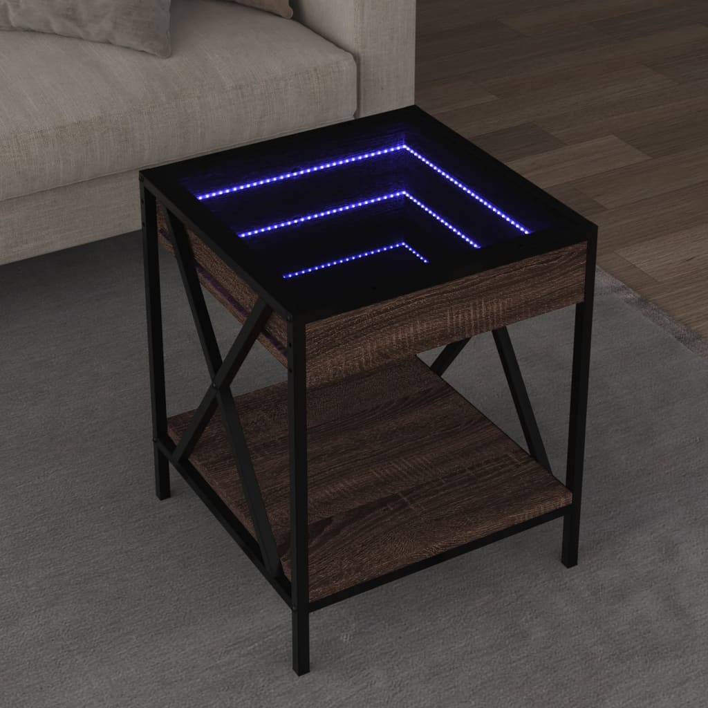 Măsuță De Cafea Cu Led Infinity, Stejar Fumuriu,